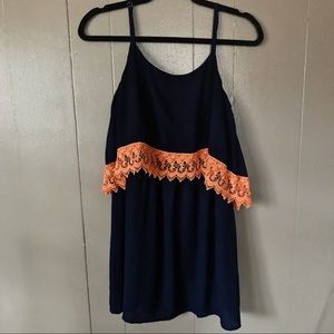 Orange and Navy Game Day Dress